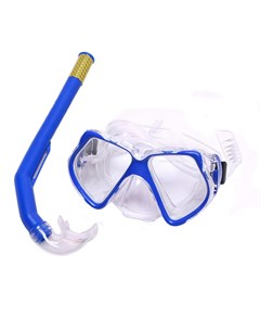 Набор для плавания взрослый маска трубка ПВХ E41231 синий Sportex