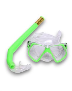 Набор для плавания взрослый маска трубка ПВХ E41233 зеленый Sportex