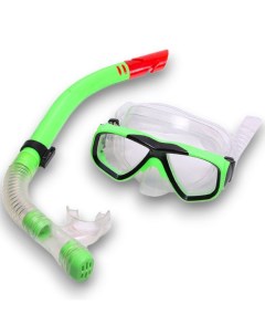 Набор для плавания детский маска трубка ПВХ E41221 зеленый Sportex