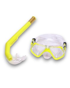 Набор для плавания взрослый маска трубка ПВХ E41232 желтый Sportex
