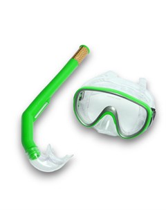 Набор для плавания взрослый маска трубка ПВХ E41230 зеленый Sportex