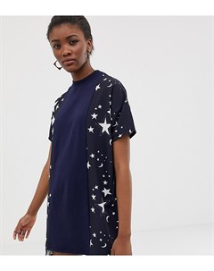 Платье футболка с контрастными вставками и ступенчатым краем KENYA Asos made in