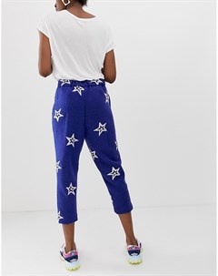 Свободные брюки с добавлением шерсти и звездным принтом KENYA Asos made in