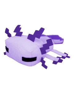 Мягкая игрушка Пиксельный Аксолотль Minecraft Pixel Axolotl фиолетовый 34 см Jinx