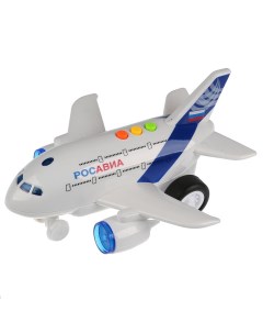 Самолет инерционный Авиалайнер 19 см со звуковыми и световыми эффектами Технопарк