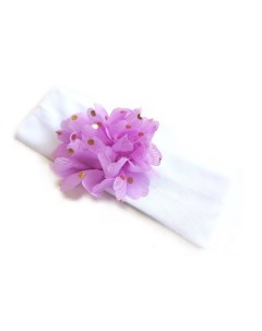 Повязка детская 6983 белая с фиолетовым цветком Valexa