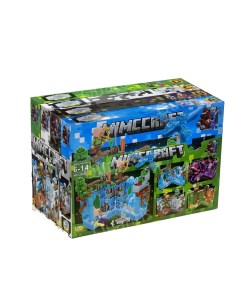 Конструктор для мальчика Майнкрафт комплект из 4 х наборов Minecraft с LED подсветкой Renzaima
