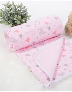 Одеяло покрывало трикотажное детское 100х140 Мишки малышки розовое Артпостель