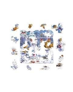 Пазл деревянный Синие коты Зима в Котофеевке 63 дет 8457 Нескучные игры