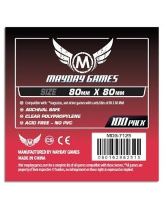 Протекторы для настольных игр Mayday Medium Square Card 80x80 100 штук Mayday games
