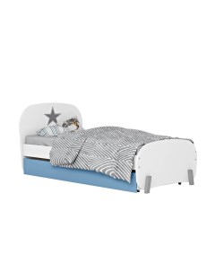Кровать детская Mirum 1915 c ящиком белый голубой Polini-kids