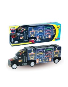 Набор Автовоз в комплекте с металлическими машинками и дорожными знаками Junfa toys