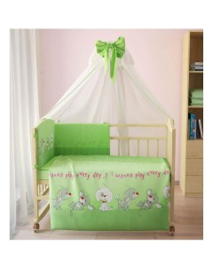 Комплект детского постельного белья Тополь Веселая игра зеленый Фея