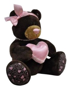 Мягкая игрушка Медведь девочка Milk с сердцем 15 см Orange toys