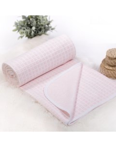 Одеяло покрывало трикотажное Клетка розовая 100х140 Артпостель
