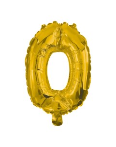 Воздушный шар 0 Party Essentials из фольги золотой Procos