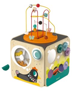 Деревянная игрушка Куб развивающий Бизиборд с комплектом игр 8 видов активностей Janod