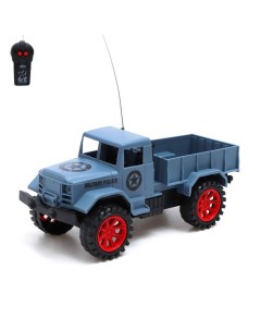 Грузовик радиоуправляемый Военный работает от батареек цвет синий Nobrand