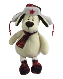Мягкая игрушка Собака в ушанке с шарфом 24 см Teddy