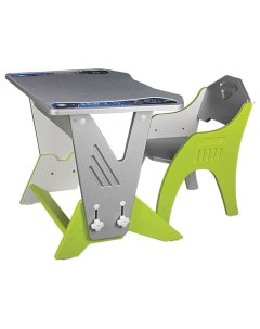 Набор мебели Техно стол стул серебристый лайм Интехпроект