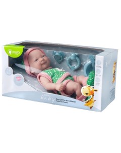 Пупс JUNFA Pure Baby 30см в зеленых кофточке шортиках шапочке и носочках WJ B9966 Junfa toys