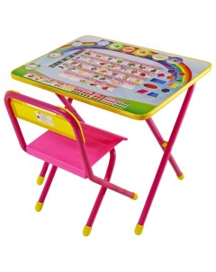 Комплект детской мебели 1 Алфавит Стол стул Розовый Дэми