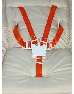 Пятиточечный ремень безопасности Белая пряжка оранжевые лямки 100335 Студия стрекоза