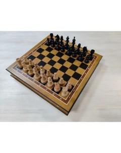 Шахматы с утяж фигурами из бука на доске из дуба 45 х 45 см большие stnls231 Lavochkashop