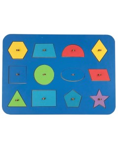 Развивающая игрушка Рамка вкладыш Монтессори геометрия 1 82101 в ассортименте Woodland