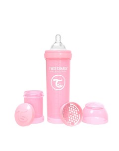Антиколиковая бутылочка для кормления розовый Pastel Pink 330 мл Twistshake
