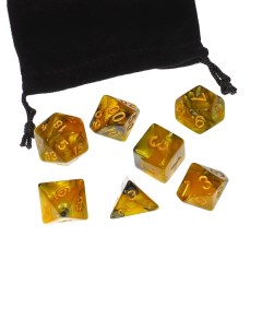 Кубики для ролевых игр желтый черный Stuff-pro