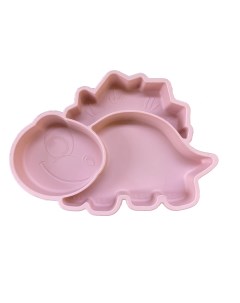 Детская тарелка на присоске набор для новорождённого цв розовый 001134_3 Aiden-kids