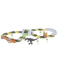 Гибкий трек Динопарк с динозавром и туннелем свет 132 деталей 1toy