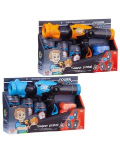 Бластер игрушечный Junfa Пистолет c 12 мягкими шариками и 3 банками мишенями WG 11238 Junfa toys