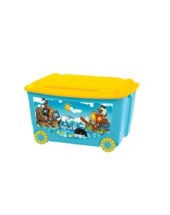 Ящик для игрушек на колесах с аппликацией Русалочка сиреневый Бытпласт