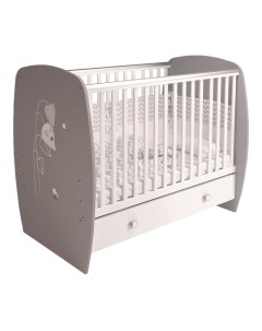 Кровать детская French 710 Amis с ящиком белый серый Polini