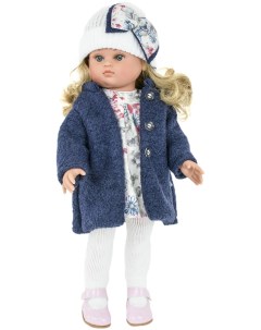 Кукла Нэни в синем пальто и белой шапке Lamagik