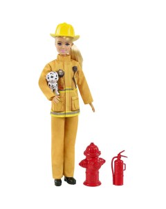 Кукла Барби Пожарный в форме и с тематическими аксессуарами GTN83 Barbie