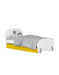 Кровать детская Mirum 1915 c ящиком белый желтый Polini-kids