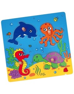 Пазл для малышей Морские животные 4 детали Viga