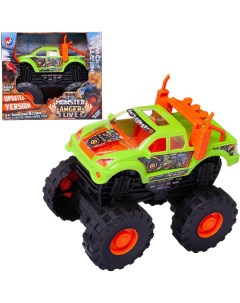 Машинка Джип внедорожник 4х4 Гнев монстра 1 16 зелено оранжевый Junfa toys