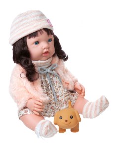 Пупс кукла Baby Ardana в платье и розовой шубке в наборе с аксессуарами 40см WJ C0016 Jiangsu holly everlasting inc.