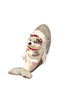 Мягкая игрушка Хаски акула собака в костюме 40 см серая Plush story