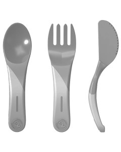 Набор столовых приборов Learn Cutlery пастельный серый Twistshake