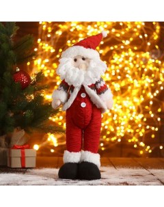 Мягкая игрушка Дед Мороз пузатик 12х40 см красный Зимнее волшебство