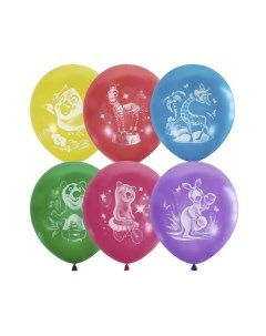 Воздушные шарики 12 Веселый зоопарк пастель 2 сторонний 50 штук Globos payaso