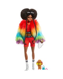 Кукла Экстра в радужном пальто GVR04 Barbie