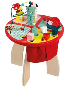 Деревянная игрушка Стол развивающий Животные с комплектом игр Janod