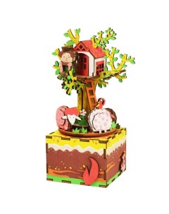 Деревянный конструктор Музыкальная шкатулка Дом на дереве AM408 Robotime