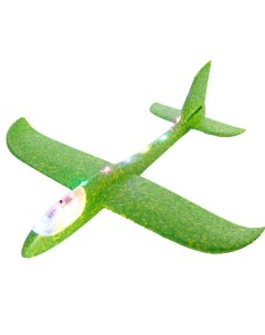 Детский самолет планер из пенопласта светящийся зеленый 47 см Nobrand